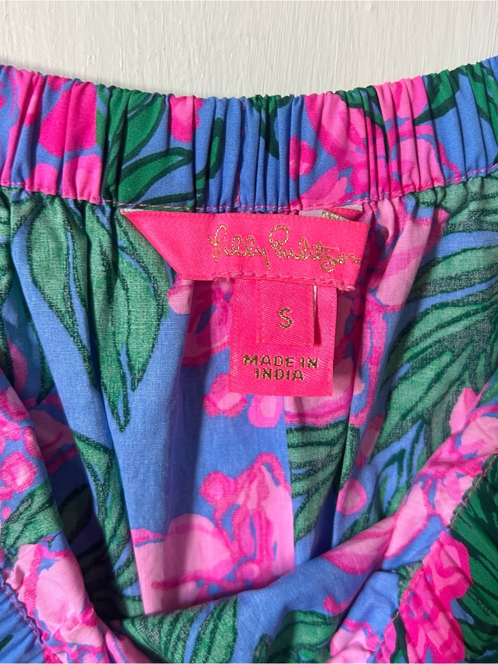 Lilly Pulitzer Shawnlee Pink & Blue Floral Off-Shoulder Maxi Dress - Picture 6 of 8